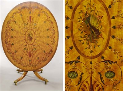 Lot 433 - Edwardian Painted Satinwood Tilt-Top Breakfast...