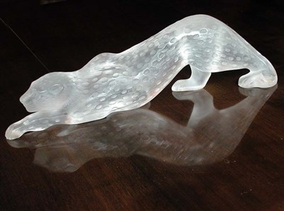 Lot 2123 - Lalique Colorless Glass Figure of a Leopard...