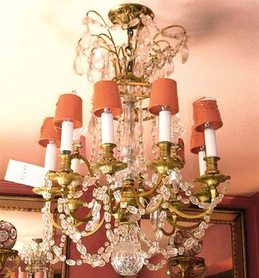 Lot 2124 - Louis XVI Style Cut Glass Nine-Light...