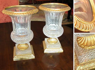 Lot 2227 - Pair of Empire Style Gilt-Bronze Mounted Cut...