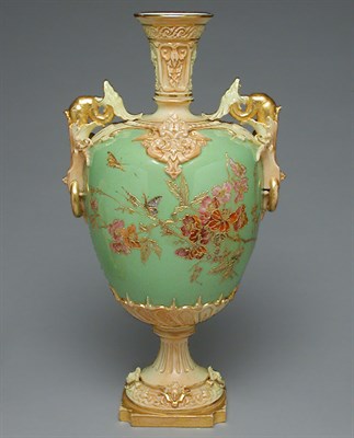 Lot 496 - Royal Worcester Porcelain Two-Handled Vase The...