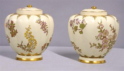 Lot 510 - Companion Pair of Royal Worcester Porcelain...