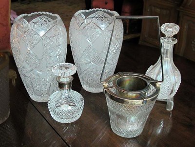 Lot 2228 - Group of Cut Glass Items Comprising a pair of...