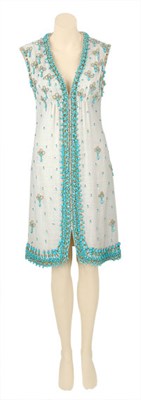 Lot 101 - Pauline Trigere Faux Turquoise Embroidered...