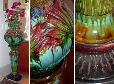 Lot 574 - English Art Nouveau Majolica Jardiniere and...