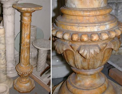 Lot 648 - Continental Yellow Marble Pedestal Height 42...