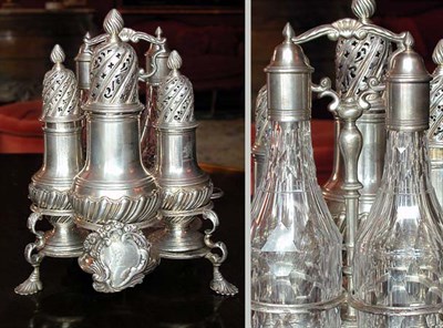 Lot 2171 - Assembled George III Silver Caster Set...