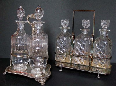 Lot 2168 - George III Silver Decanter Stand With three...