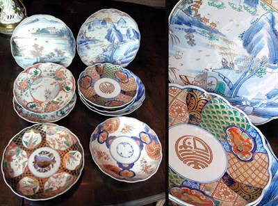 Lot 2130 - Group of Nine Imari Porcelain Plates Diameter...