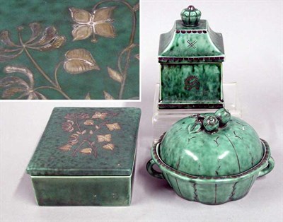 Lot 785 - Group of Three Gustavsberg Argentaware Pottery...