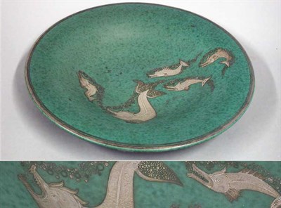 Lot 787 - Gustavsberg Argentaware Pottery Charger With...