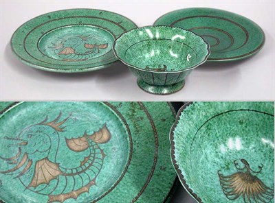 Lot 788 - Two Gustavsberg Argentaware Pottery Articles...
