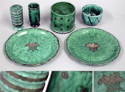 Lot 790 - Group of Gustavsberg Argentaware Pottery...