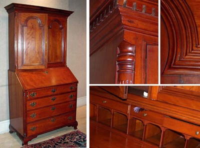 Lot 136A - Chippendale Cherry Desk and Bookcase...
