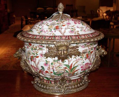 Lot 390 - Gilt-Bronze Mounted Bird Decorated Porcelain...