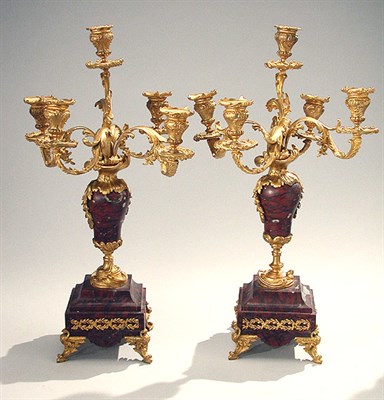 Lot 303 - Pair of Louis XV Style Gilt-Bronze and Rouge...