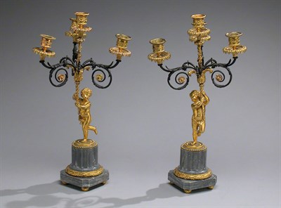 Lot 354 - Pair of Louis XVI Style Gilt-Bronze and Gray...