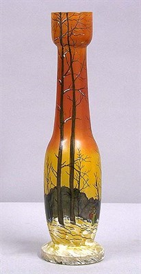 Lot 856 - Continental Enamel Decorated Glass Vase Of...
