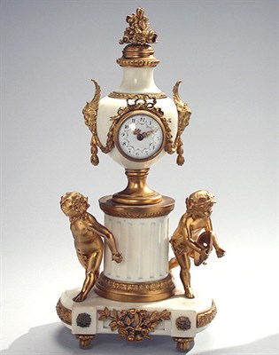 Lot 219 - Louis XVI Gilt-Bronze and White Marble Mantel...