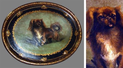 Lot 60 - Victorian Papier Mache Black Lacquered Tray...