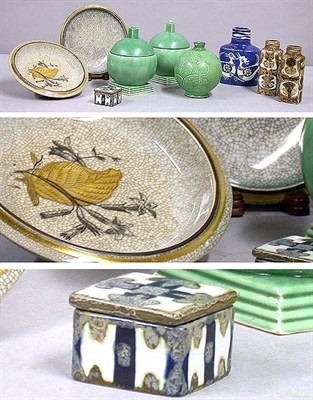 Lot 342 - Group of Nine Continental Pottery Articles...