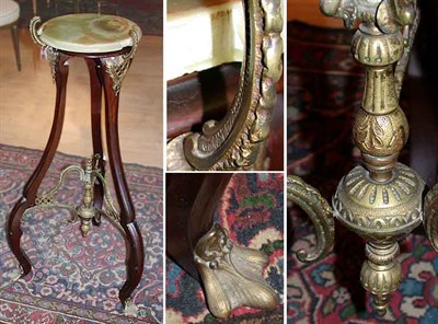 Lot 198 - Louis XV Style Bronze and Mahogany Basin Stand...
