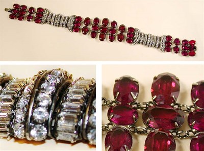 Lot 933A - Iradj Moini Rhinestone and Faux Ruby Choker In...