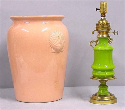 Lot 160 - Pink Ceramic Stool Together with a Green...