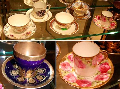 Lot 216 - Group of German Porcelain Cups and Saucers