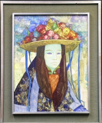 Lot 62 - Gabriel Portoles Spanish, b.1930 GIRL WITH...