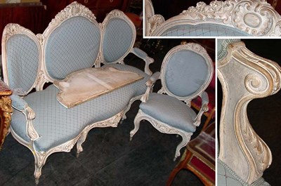 Lot 697 - Rococo Style White Stained Beechwood...