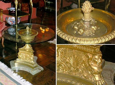 Lot 2197 - Louis XVI Style Gilt-Bronze, Marble and Glass...