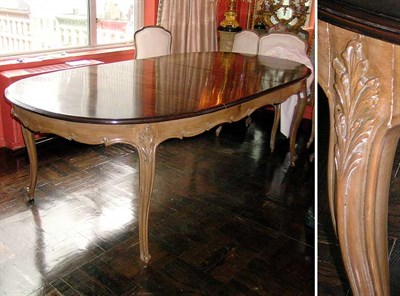 Lot 2125 - Louis XV Style Pecan Finish Oval Dining Table...