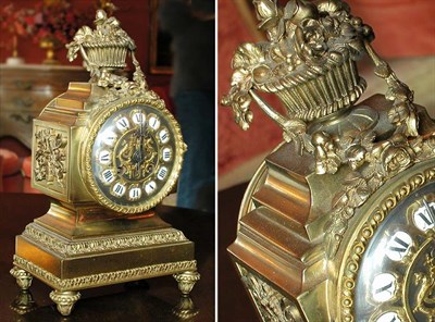 Lot 2198 - Louis XVI Style Bronze Mantel Clock With Roman...