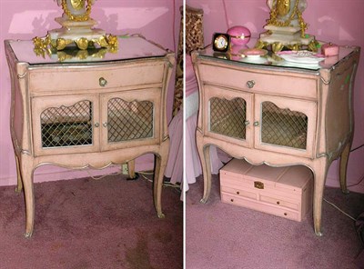 Lot 2149 - Pair of Louis XV Style Painted Side Cabinets...
