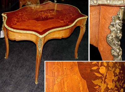 Lot 476 - Louis XV Style Bronze Mounted Marquetry Inlaid...