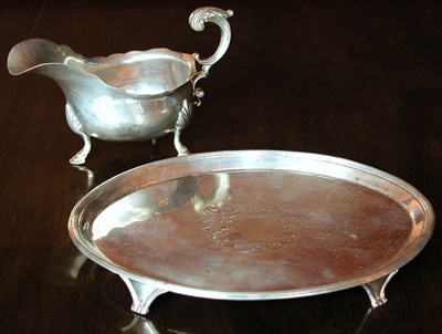 Lot 2164 - George III Silver Oval Tray; Together with an...