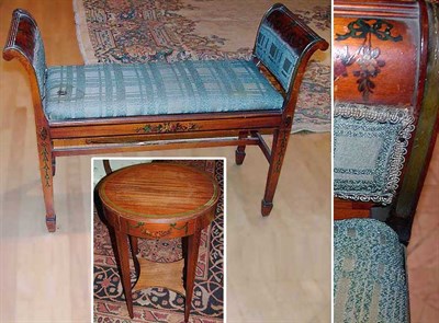 Lot 104 - Edwardian Style Painted Mahogany Bench and...
