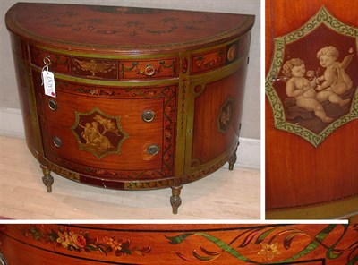 Lot 457 - Edwardian Style Painted Mahogany Demilune Cabinet