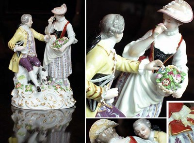 Lot 2143 - Meissen Porcelain Figure of a Courting Couple...