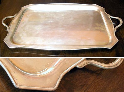 Lot 2167 - English Silver Rectangular Two-Handled Tray...