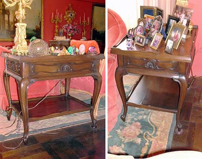 Lot 2223 - Pair of Provincial Louis XV Style Pecan Finish...