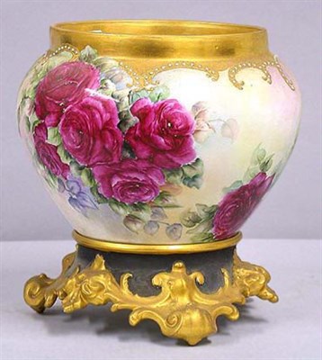 Lot 394 - Limoges Porcelain Jardiniere and Pedestal With...