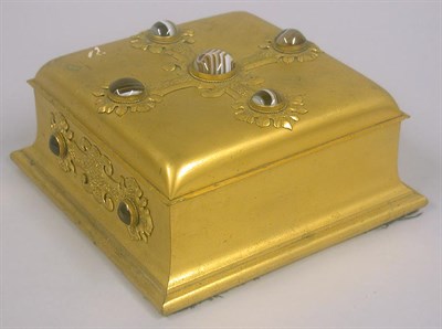 Lot 124 - Scottish Agate Mounted Gilt-Metal Hinged Top...