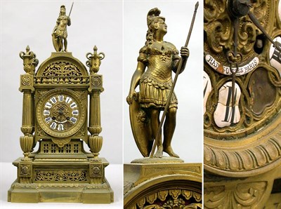 Lot 163 - Renaissance Style Bronze Mantel Clock Height...
