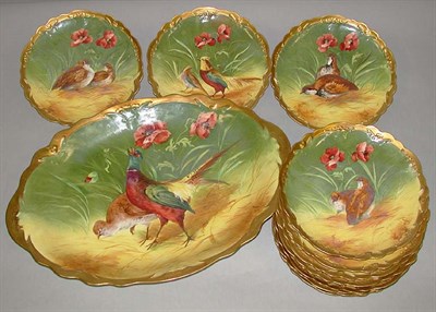 Lot 398 - Limoges Porcelain Game Service Comprising ten...