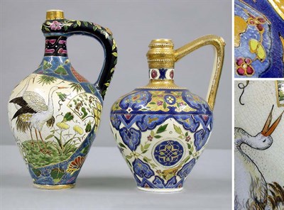 Lot 760 - Two Fischer Pottery Ewers Height of taller 9...