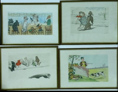Lot 87 - French School [HUMOROUS HUNTING SCENES]: FOUR...