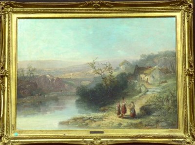Lot 34 - William Pitt British, 19th century VILLAGERS...