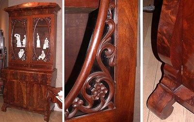 Lot 583 - Victorian Mahogany Secretary Bookcase Height 6...